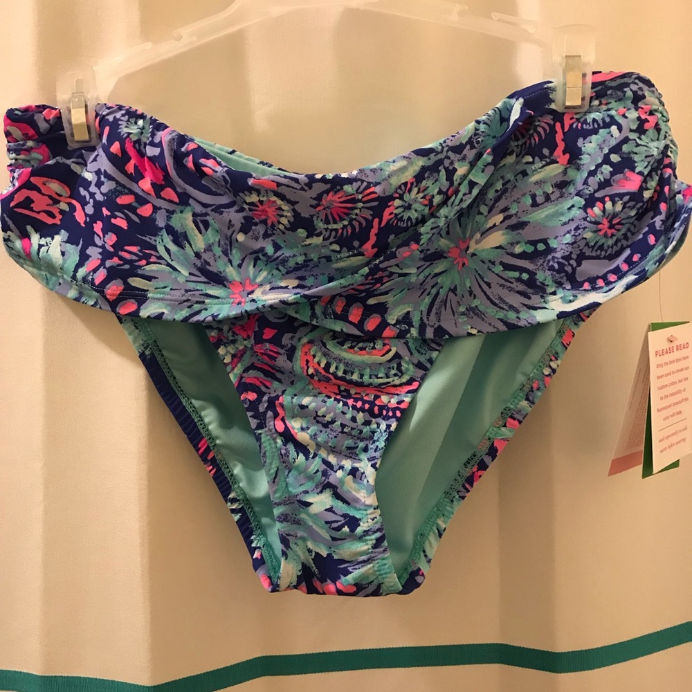 Lilly Pulitzer Lagoon Sarong Bikini bottoms sz 12